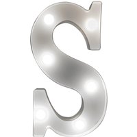 Battery Powered 3D Letter S LED Light Freestanding or Wall Mounted Alphabet Lighting Home or Party Decoration H22 x W14 x D3cm