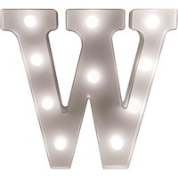 Battery Powered 3D Letter W LED Light Freestanding or Wall Mounted Alphabet Lighting Home or Party Decoration H22 x W14 x D3cm