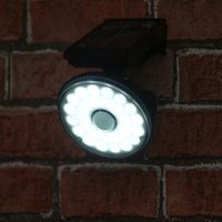 Solar Powered LED PIR Motion Sensor Security Lamp 1000 Lumen Wall Mounted Outdoor Light 7m Detection Range & 2 Light Modes