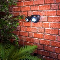 Battery Powered Twin Head Motion Sensor Security Light 160 Lumen Rotatable Outdoor Wall Lamp 10 LEDs & 5m Detection Range
