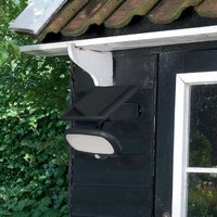 Solar Powered LED Security Light PIR Motion Sensor 500 Lumen Weatherproof Outdoor Garden Wall Lamp H26 x W19 x D25cm