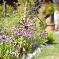 Penny Farthing Garden Wind Spinner Solar Powered LED Lights