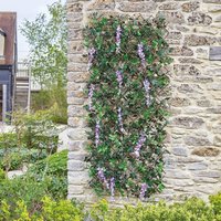 mysmartbuy Faux Wisteria Trellis - Artificial Flower Garden Wall or Fence Decor in Green | Size: Medium