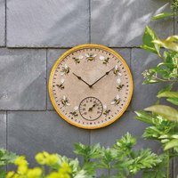 mysmartbuy Bee Design Indoor or Outdoor Wall Clock & Thermometer - 30cm Diameter