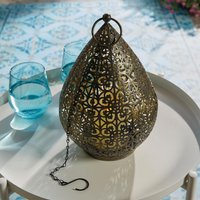 USB Rechargeable Oriental Style LED Lantern Weatherproof Freestanding or Hanging Home or Garden Light H68 x 18cm x 18 cm