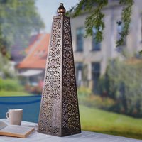 Battery Powered Moroccan Style Pyramid Lantern Lamp Weatherproof Effect Home or Garden LED Light H60 x 15cm Diameter