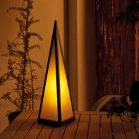 Battery Powered Pyramid Lantern Lamp Weatherproof Metal Freestanding Indoor Outdoor Home Garden LED Light H45 x 12cm