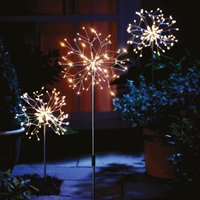 Dandelion Stake Light Battery Powered Weatherproof Flower Design Outdoor Garden Lighting 120 LEDs & Timer H80 x 26cm