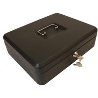 Lockable 12" Cash Box Note & Coin Tray Lock & Carry Handle