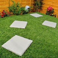mysmartbuy Plastic Patio Stepping Stones - Weatherproof Concrete Effect Anti-Slip Square Paving Slabs - Each Measure 30 x 30cm in Grey | Size: 16 Pack