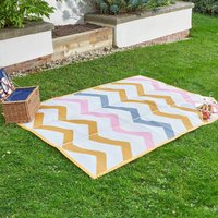 Zig Zag Alfresco Picnic Rug Water Resistant Foldable Outdoor Mat cm x 210 cm