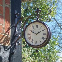 Marylebone Station Double Sided Garden Clock & Thermometer