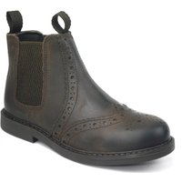 Leather Brogue Chelsea Ankle Boots