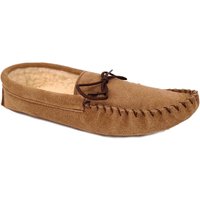Suede Fleece Lined Softsole Moccasin Slippers