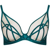 Yours Women's Strap Illusion Mesh Plunge Bra in Green | Size: 38D