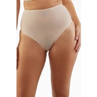 Playful Promises Women's Elsie Peach Mesh Classic High Waist Brief | Size: 20