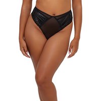 Playful Promises Women's Jacinda Embroidered 'Thong' in Black | Size: 20