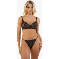 Wolf & Whistle Women's Eva Black Graphic Embroidered Balconette Bra | Size: 36B