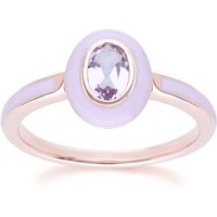 Siberian Waltz Violet Enamel & Pink Amethyst Ring 18ct Rose Gold Plated Sterling Silver Q