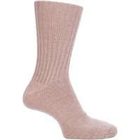 SOCKSHOP of London 1 Pair Mohair Ribbed Socks With Cushioning in Tan | Size: 4-7