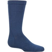 SOCKSHOP 1 Pair Plain Bamboo Socks with Comfort Cuff & Smooth Toe Seams in Mid Blue | Size: 9-12