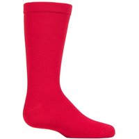 SOCKSHOP 1 Pair Plain Bamboo Socks with Comfort Cuff & Smooth Toe Seams in Red | Size: 9-12