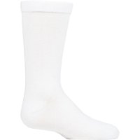 SOCKSHOP 1 Pair Plain Bamboo Socks with Comfort Cuff & Smooth Toe Seams in White | Size: 6-8.5