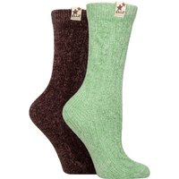ELLE Women's 2 Pair Cable Knit Chenille Boot Socks | Size: 4-8