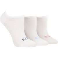 ELLE Women's 3 Pair Sport Mesh Bamboo No Show Socks in White | Size: 4-8