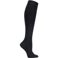 SOCKSHOP 1 Pair Plain Bamboo Knee High Socks with Comfort Cuff & Smooth Toe Seams in Black | Size: 9-12