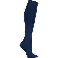 SOCKSHOP 1 Pair Plain Bamboo Knee High Socks with Comfort Cuff & Smooth Toe Seams in Navy | Size: 12.5-3