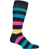 SOCKSHOP of London Men's 1 Pair Bold Broad Stripe Cotton Socks in Navy | Size: 7-11