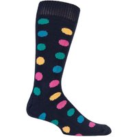 SOCKSHOP of London Men's 1 Pair Spotty Cotton Socks in Navy | Size: 7-11