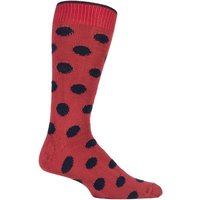 SOCKSHOP of London Men's 1 Pair Spotty Cotton Socks in Terracotta | Size: 7-11