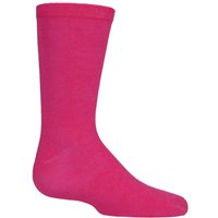 SOCKSHOP 1 Pair Plain Bamboo Socks with Comfort Cuff & Smooth Toe Seams in Dark Pink | Size: 4-5.5