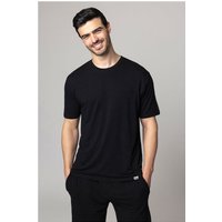 SOCKSHOP Lazy Panda Men's 1 Pack Bamboo Loungewear Selection T-Shirt in Black | Size: Medium