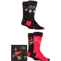 SOCKSHOP Men's Alice Cooper 4 Pair Exclusive to Gift Boxed Cotton Socks in Black | Size: 12-14
