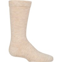SOCKSHOP 1 Pair Plain Bamboo Socks with Comfort Cuff & Smooth Toe Seams in Beige | Size: 12.5-3