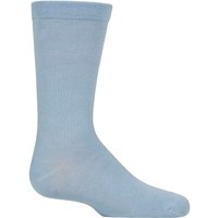 SOCKSHOP 1 Pair Plain Bamboo Socks with Comfort Cuff & Smooth Toe Seams in Pale Blue | Size: 12.5-3
