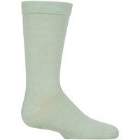 SOCKSHOP 1 Pair Plain Bamboo Socks with Comfort Cuff & Smooth Toe Seams in Light Green | Size: 12.5-3