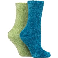 SOCKSHOP Women's 2 Pair Chenille Boot Socks in Navy | Size: 4-8
