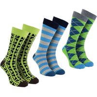 Happy Socks Men's Classic Structure Dress Socks - Pack of 3 Pairs | Fun Socks in Green | Size: 6-11