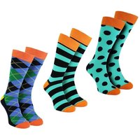 Happy Socks Men's 3 Pack of Novelty Dress Socks in Blue | Size: 6-11