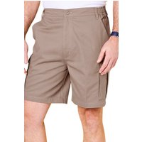 Chums Men's Cotton Cargo Shorts with Side Elastication in Khaki | Size: 50R