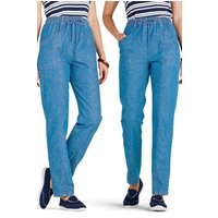 Elasticated Waist Pull On Jeans 100% Cotton High Waisted 22S