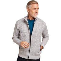 Fleece Lined Chunky Cable Knitted Zipper Cardigan