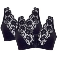 Eden House Women's Pack Of Two Lace Front Fastening Magic Bras in Black | Size: 10