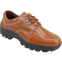 Chums Men's Leather Lace Wide Fitting Walking Shoe in Tan | Size: 8