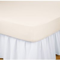 Chums Soft Cotton Jersey Non Iron Fitted Sheets in Ecru | Size: Small Single
