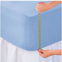 Chums Extra Deep Fitted Cotton Jersey Sheet 15" in Blue | Size: Single